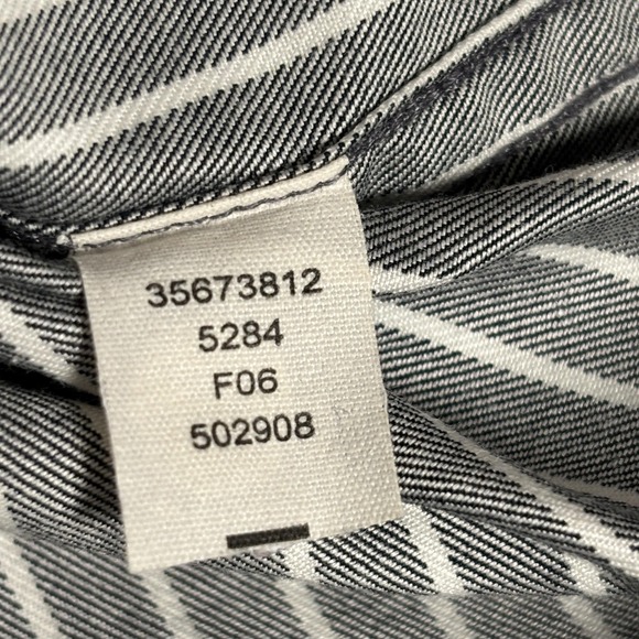 Banana Republic Shirt Mens XL Black White Stripe Button Up Long Sleeve‎ Cotton - Picture 4 of 9